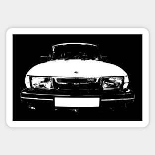 Saab 900 Turbo 1980s classic car monoblock white Sticker